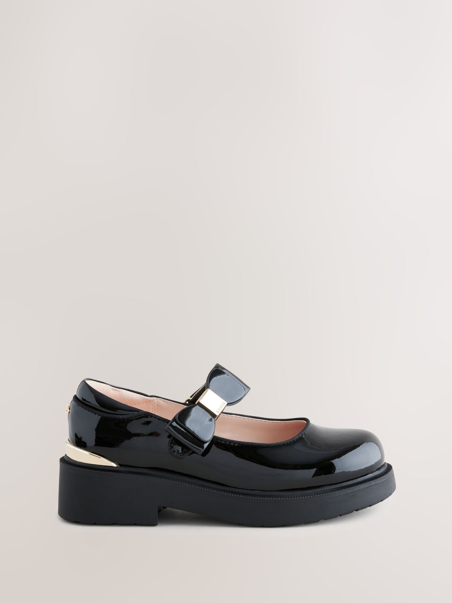 Baker by Ted Baker Girls Back to School Chunky Mary Jane Black Shoes with Bow image 3