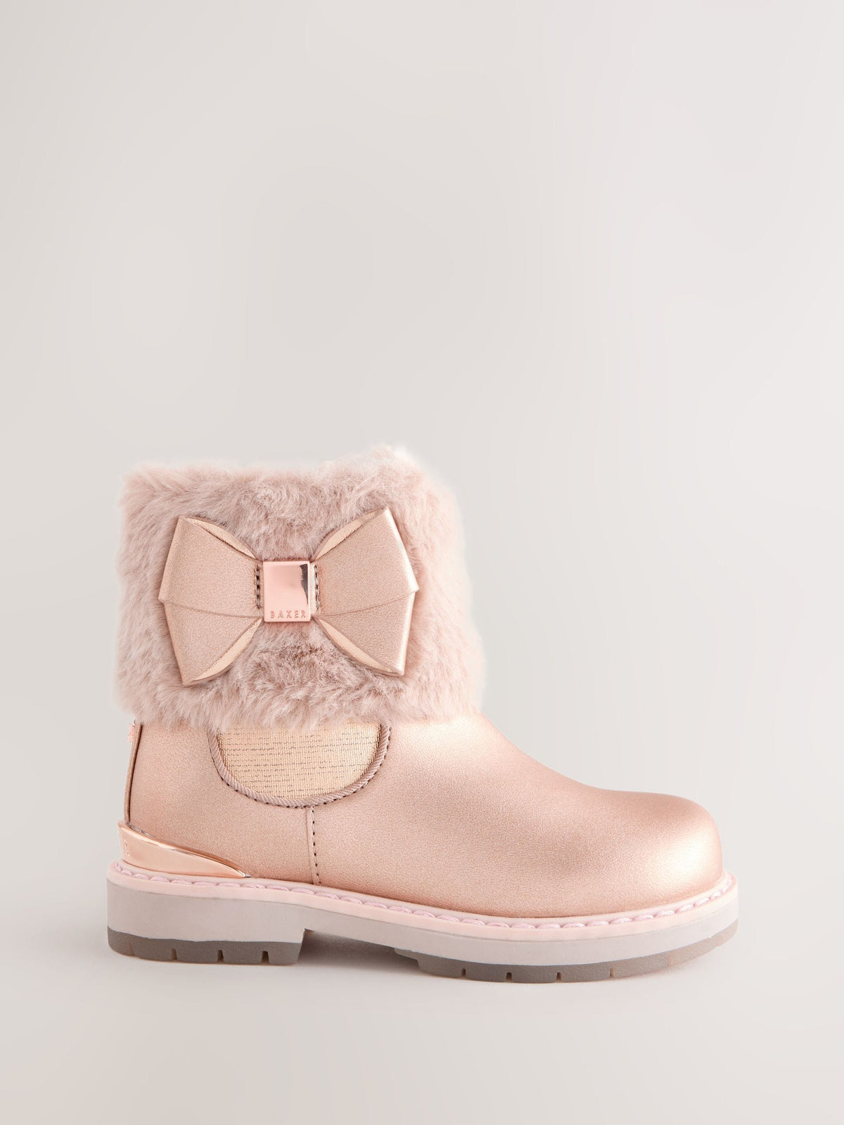 Dsiney Kidz - Baker by Ted Baker Girls Faux Fur Cuff Boots with Bow image 3