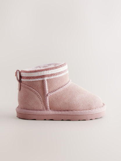 Baker by Ted Baker Girls Water Repellent Cosy Suede Branded Tape Boots image 3