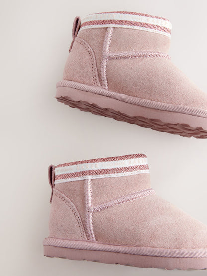 Baker by Ted Baker Girls Water Repellent Cosy Suede Branded Tape Boots image 4