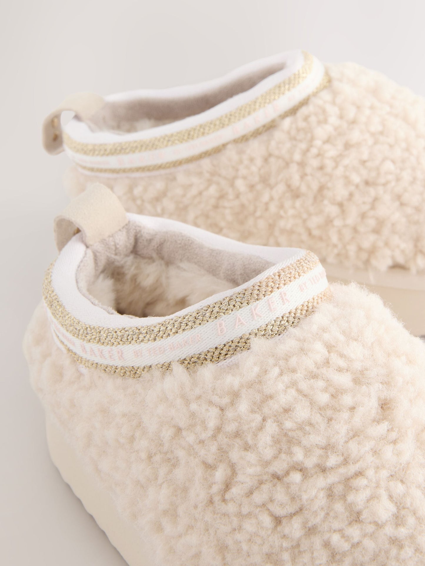 Baker by Ted Baker Cream Borg Cosy Borg Mule Slippers image 3