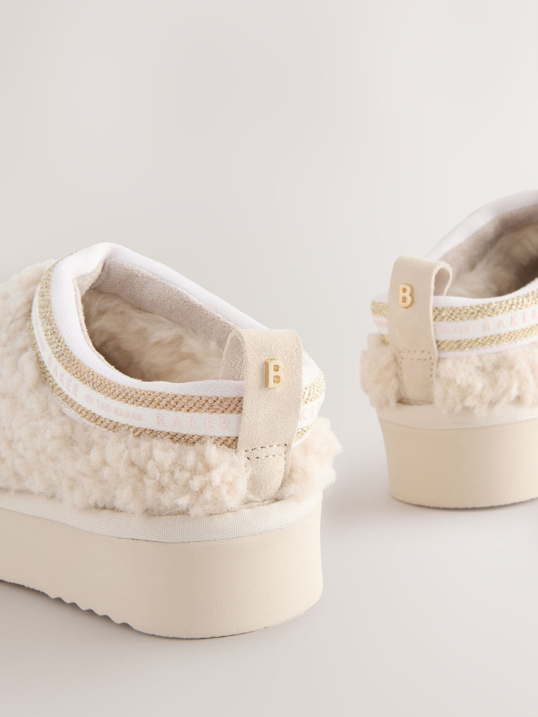 Baker by Ted Baker Cream Borg Cosy Borg Mule Slippers image 4