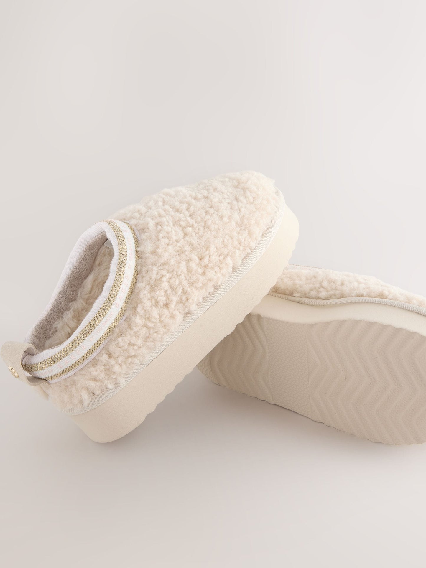 Baker by Ted Baker Cream Borg Cosy Borg Mule Slippers image 5