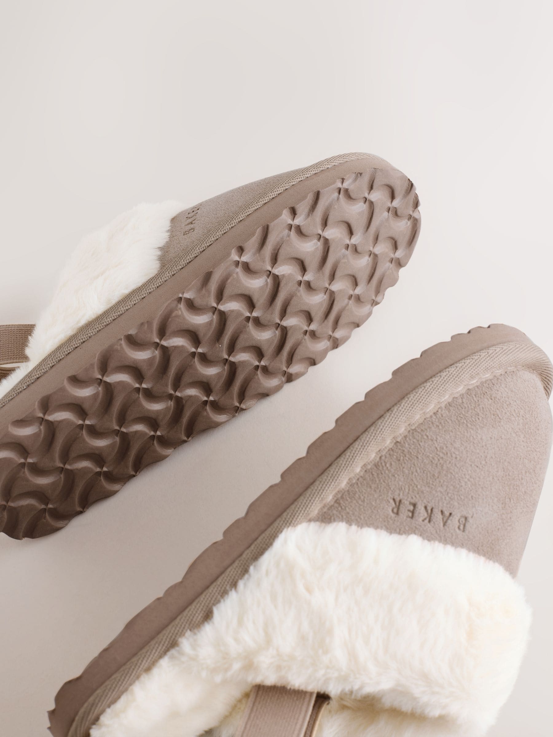 Baker by Ted Baker Girls Suede Faux Fur Mule Slippers with Bow image 4