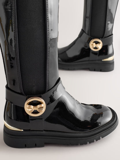 Baker by Ted Baker Girls Tall Knee High Boots with Bow Charm image 3