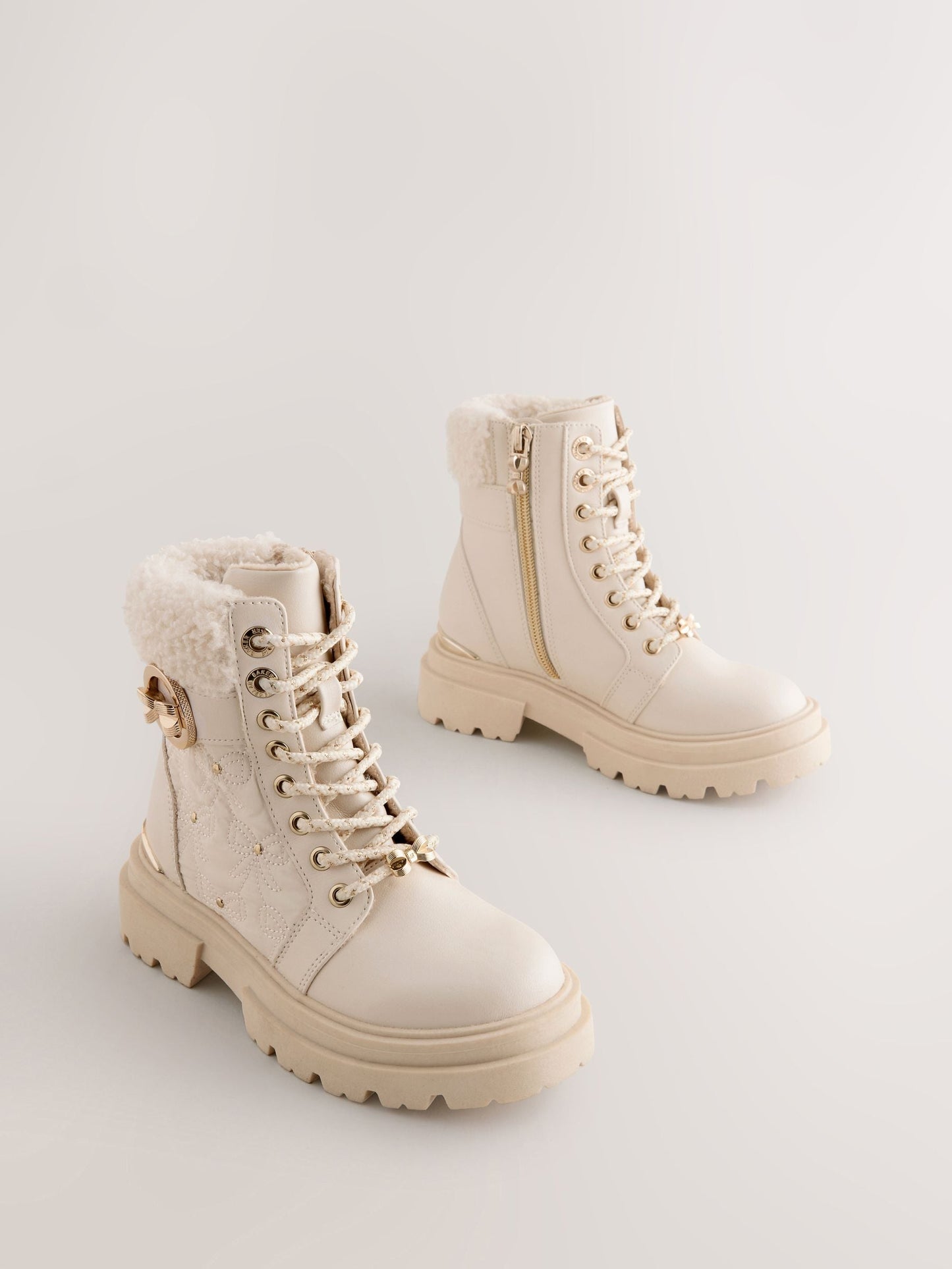 Baker by Ted Baker Girls Embossed Lace-Up Chunky Boots image 2