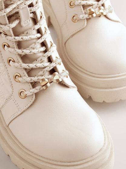 Baker by Ted Baker Girls Embossed Lace-Up Chunky Boots image 4