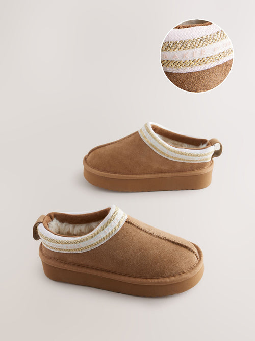 Baker by Ted Baker Girls Water Repellent Suede Mule Slippers image 1