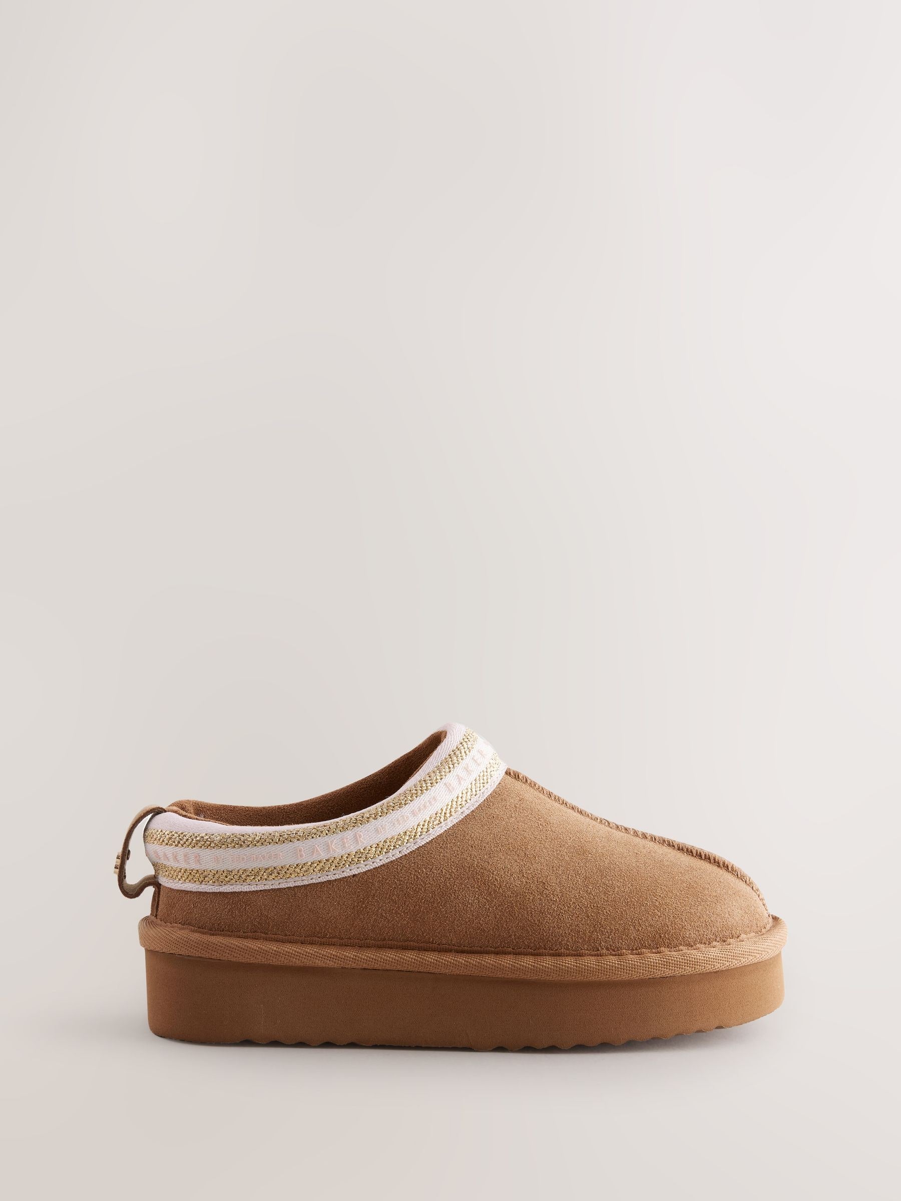 Baker by Ted Baker Girls Water Repellent Suede Mule Slippers image 2