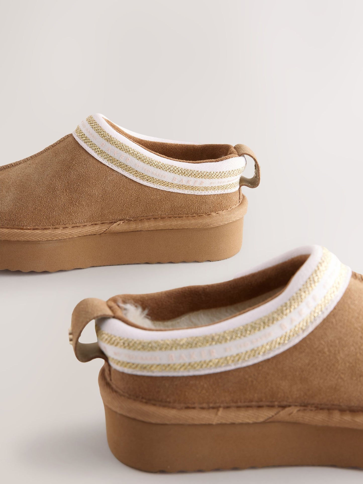 Baker by Ted Baker Girls Water Repellent Suede Mule Slippers image 3