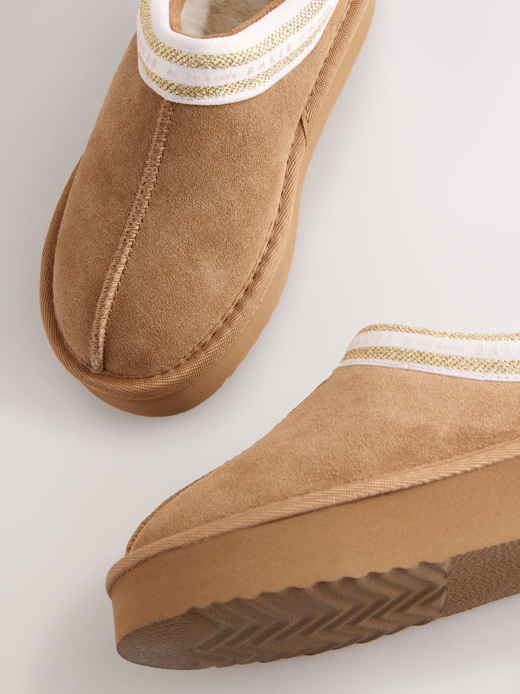 Baker by Ted Baker Girls Water Repellent Suede Mule Slippers image 4