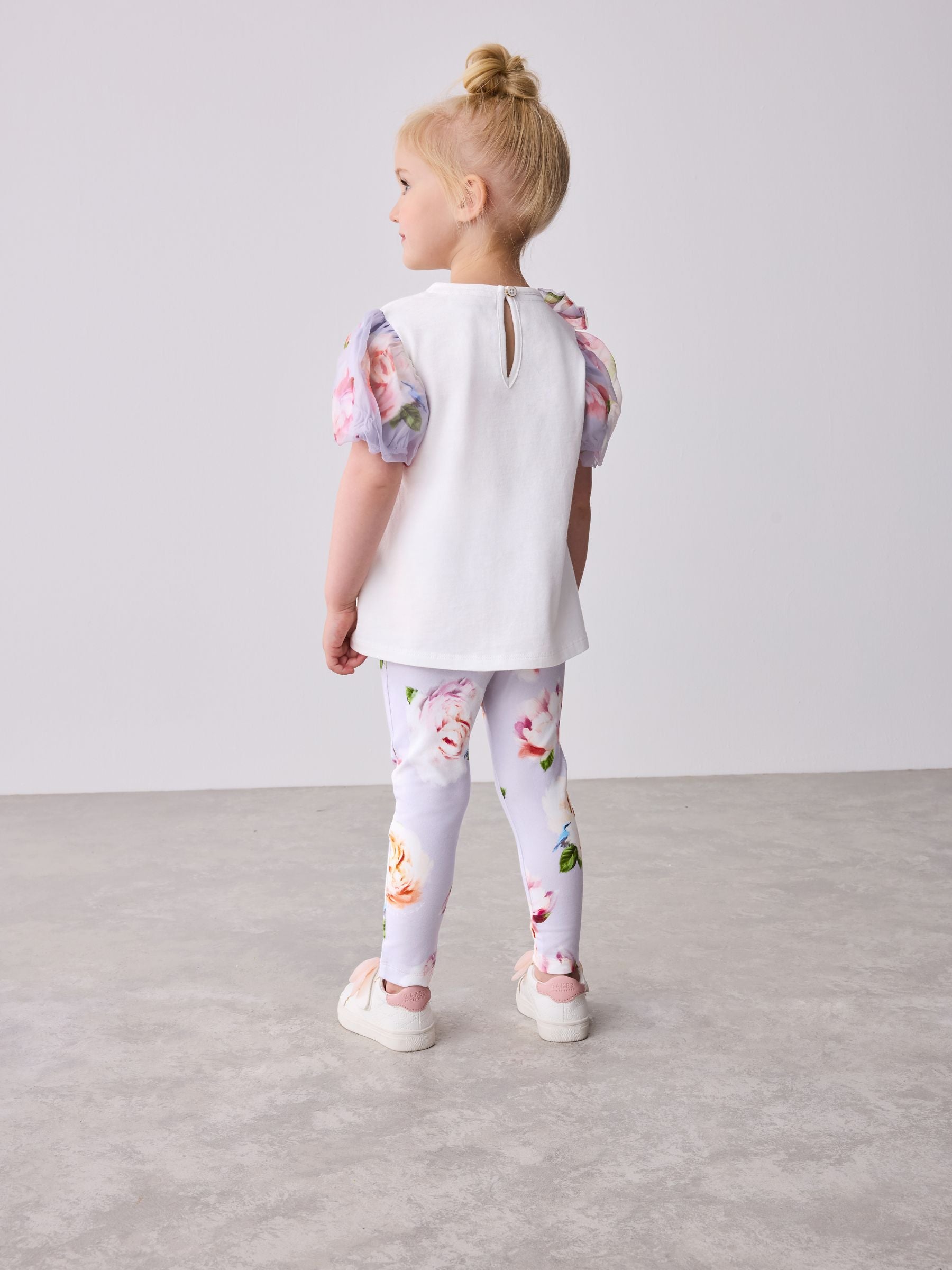 Baker by Ted Baker Organza Sleeve Bow Detail Top & Legging 2 Piece Set image 3