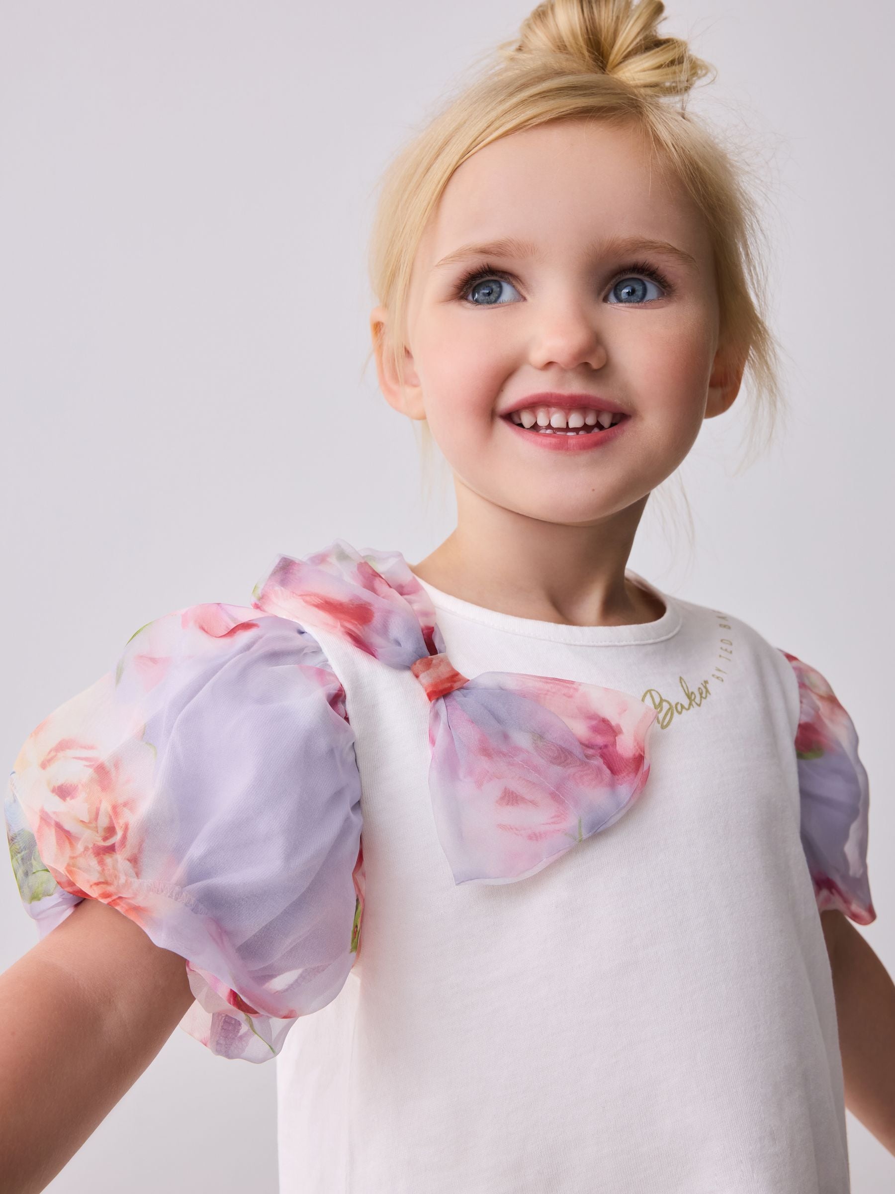 Baker by Ted Baker Organza Sleeve Bow Detail Top & Legging 2 Piece Set image 5