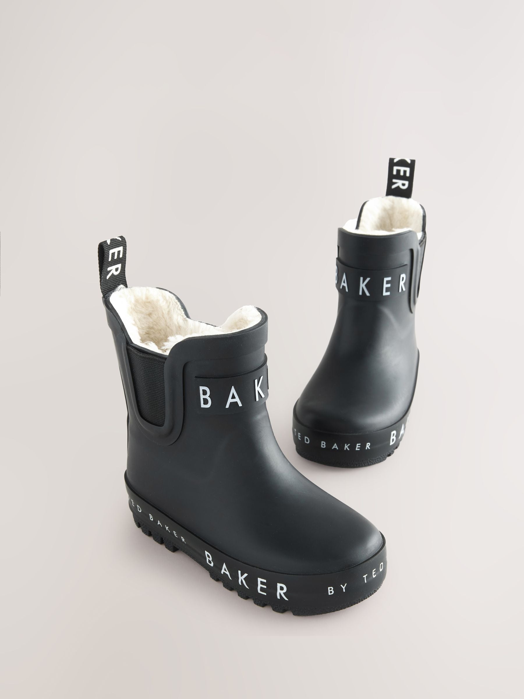 Baker by Ted Baker Boys Faux Fur Lined Welly Boots image 3