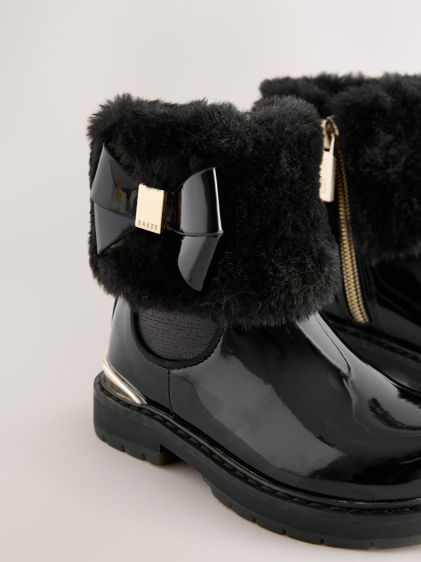 Baker by Ted Baker Girls Faux Fur Cuff Boots with Bow image 3