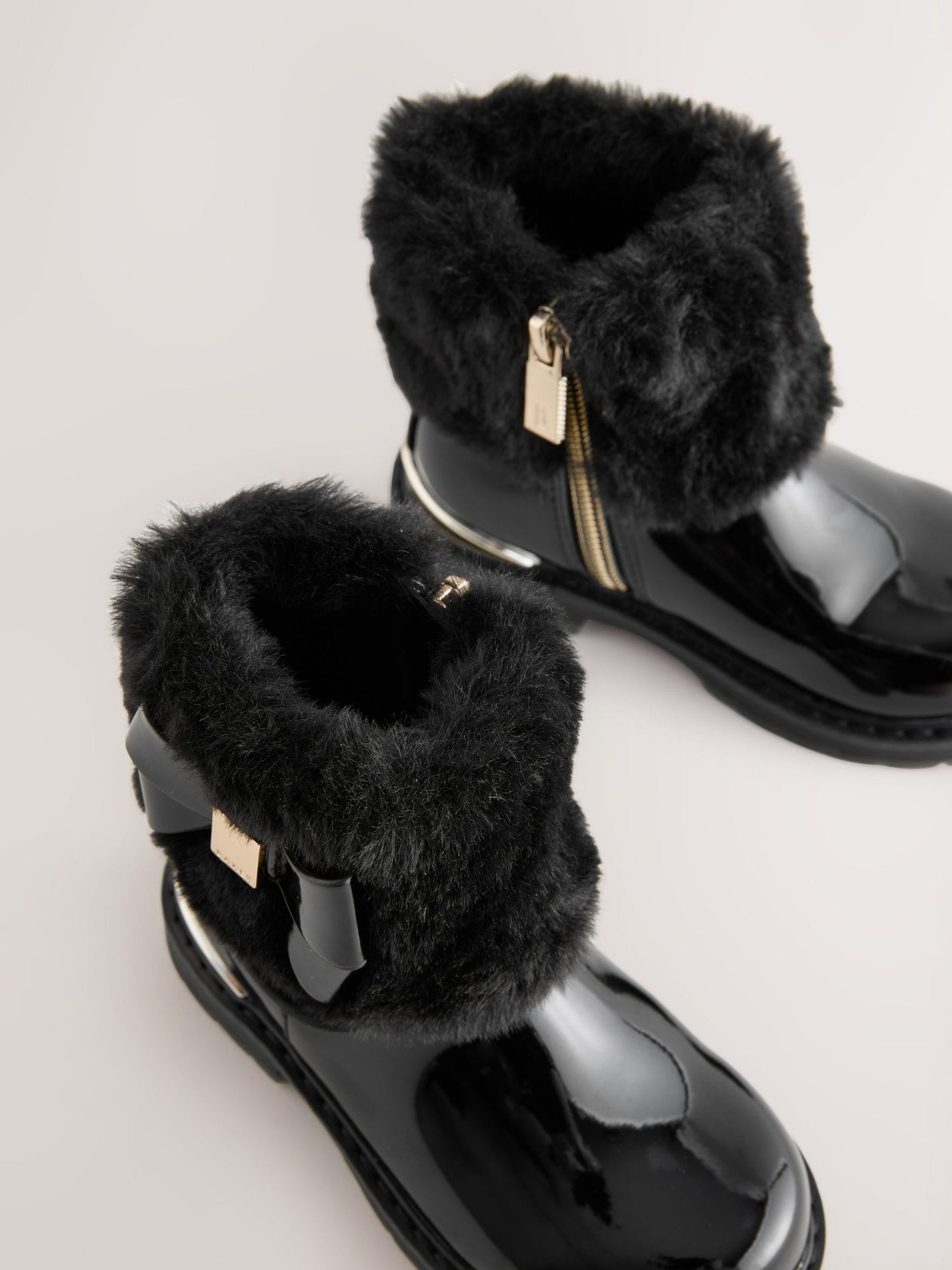 Baker by Ted Baker Girls Faux Fur Cuff Boots with Bow image 5