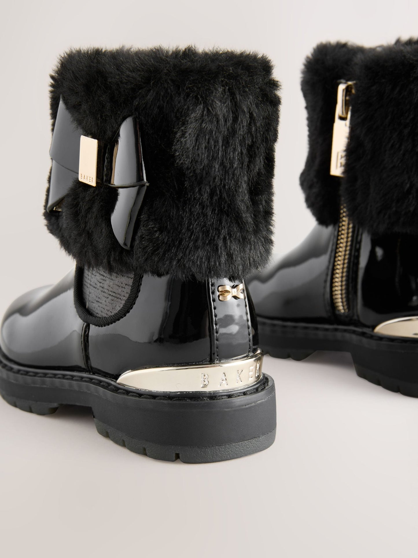 Baker by Ted Baker Girls Faux Fur Cuff Boots with Bow image 6