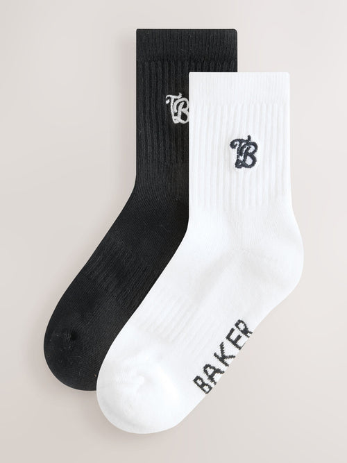 Baker by Ted Baker 2 Pack Boys Embroidered Logo Cushioned Sole Socks image 1