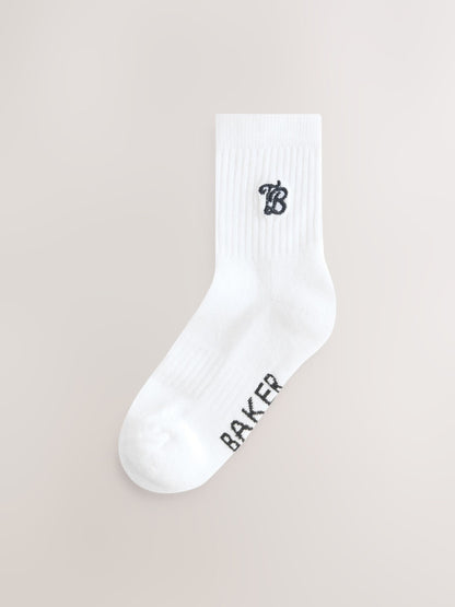 Baker by Ted Baker 2 Pack Boys Embroidered Logo Cushioned Sole Socks image 2