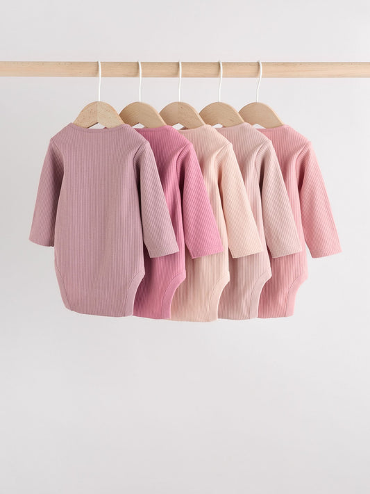 Dsiney Kidz - Pink 5 Pack Long Sleeve Baby Bodysuits image 2