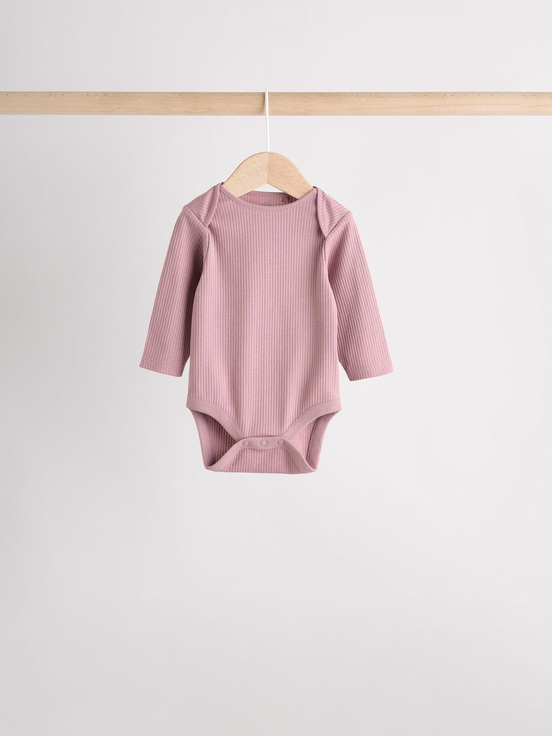 Pink 5 Pack Long Sleeve Baby Bodysuits image 3