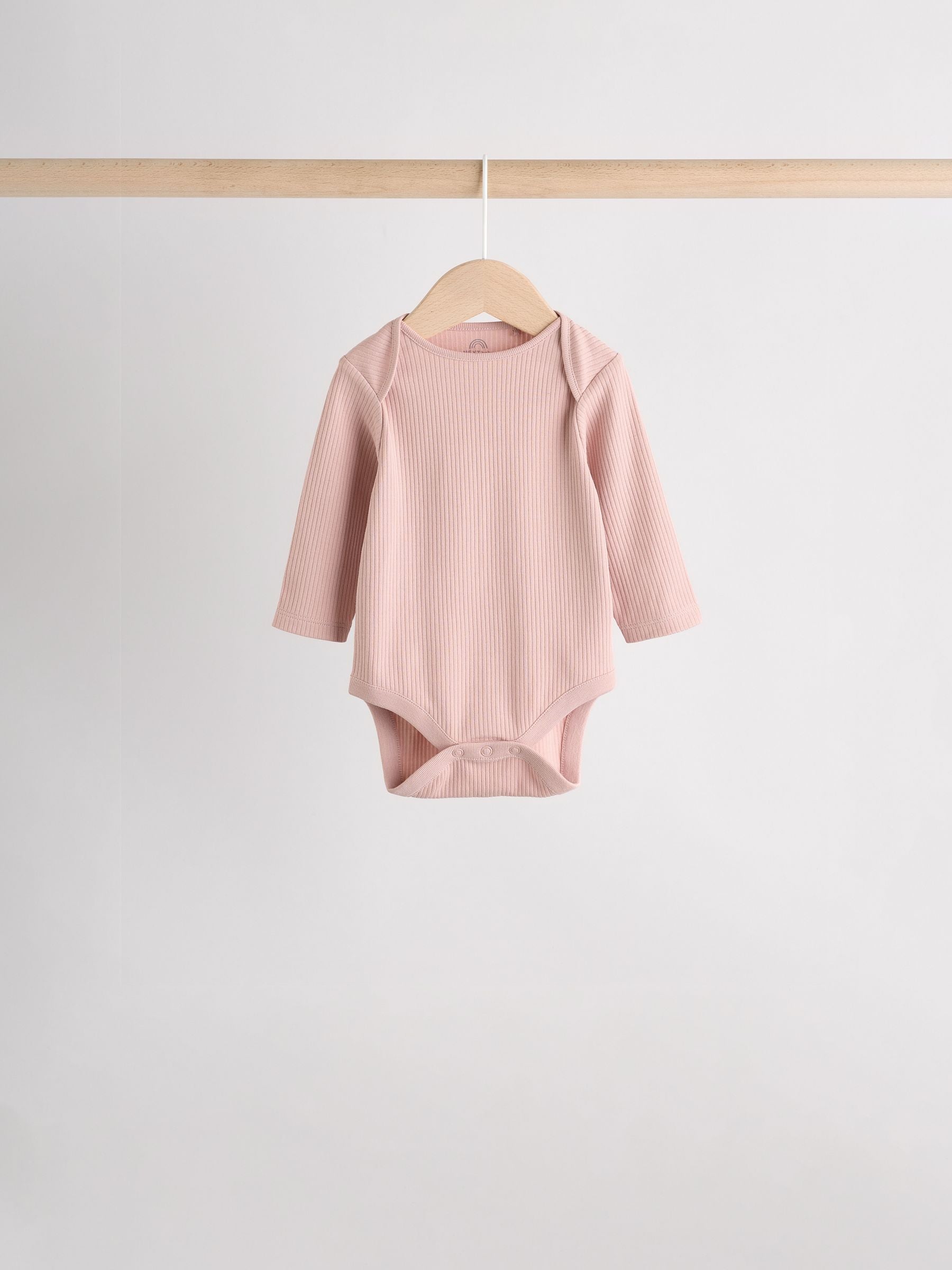 Pink 5 Pack Long Sleeve Baby Bodysuits image 7