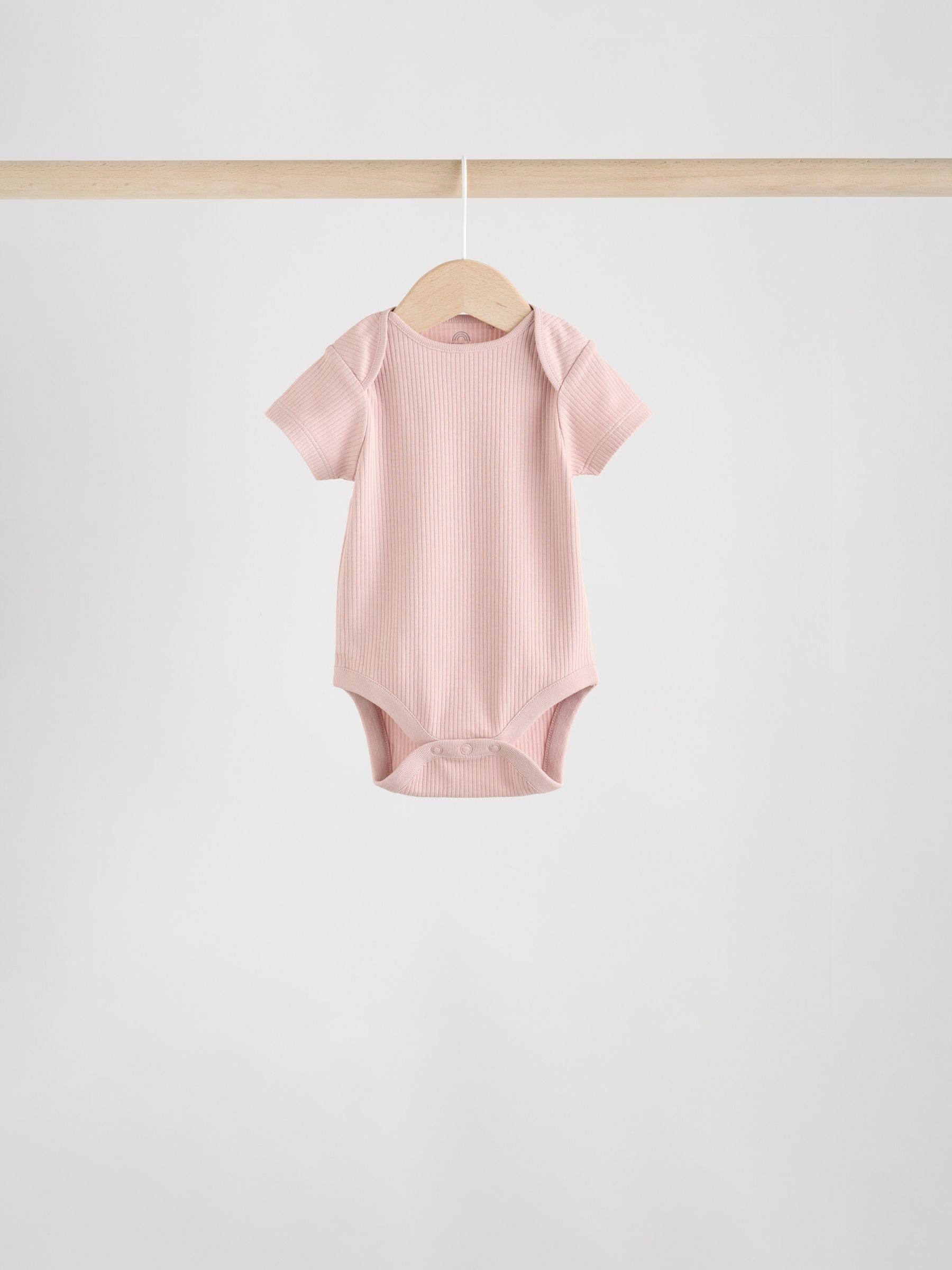 Pink 5 Pack Short Sleeve Baby Bodysuits image 6