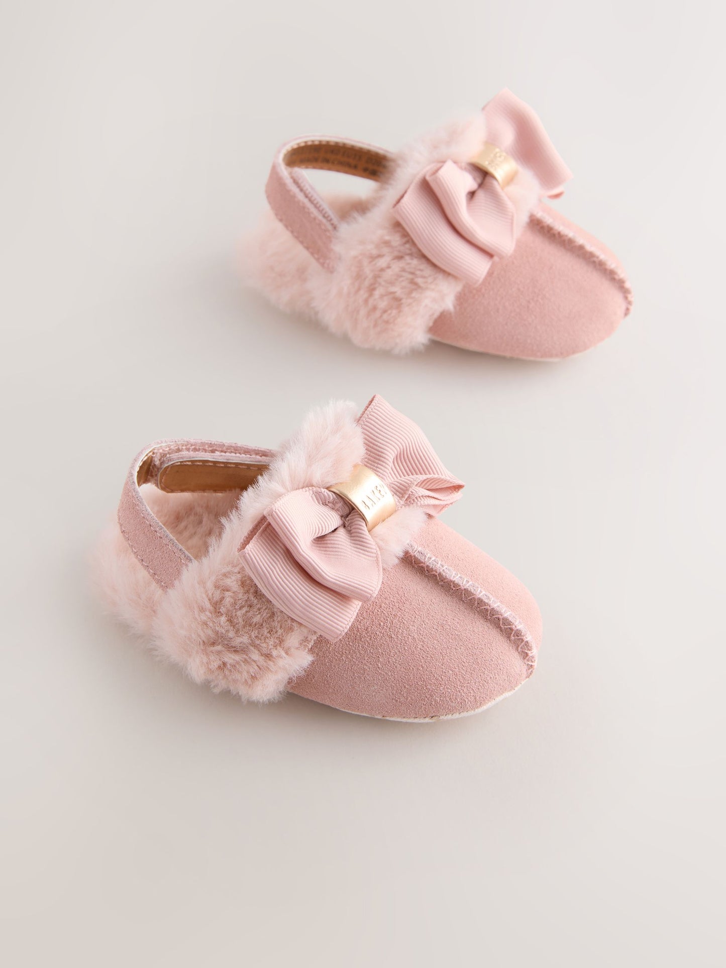 Baker by Ted Baker Baby Girls Faux Fur Trim Padders Mules image 1