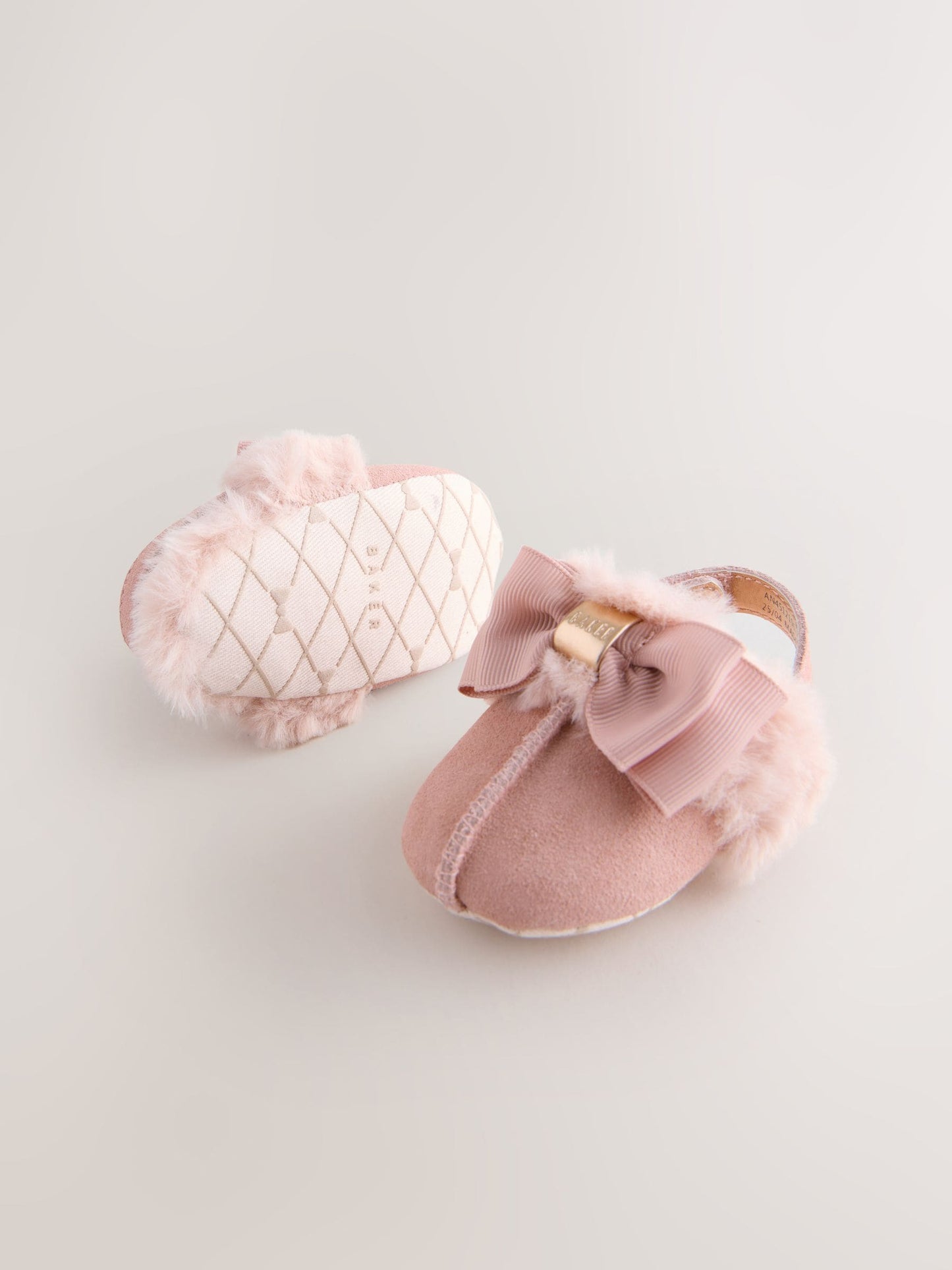 Baker by Ted Baker Baby Girls Faux Fur Trim Padders Mules image 3