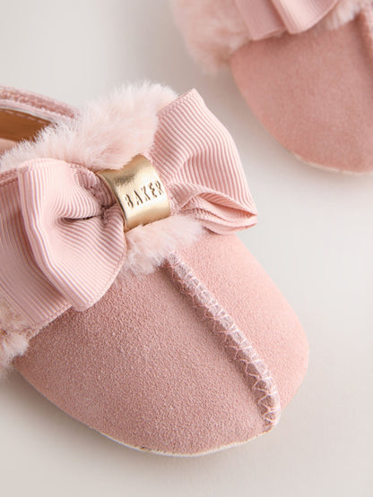 Baker by Ted Baker Baby Girls Faux Fur Trim Padders Mules image 4