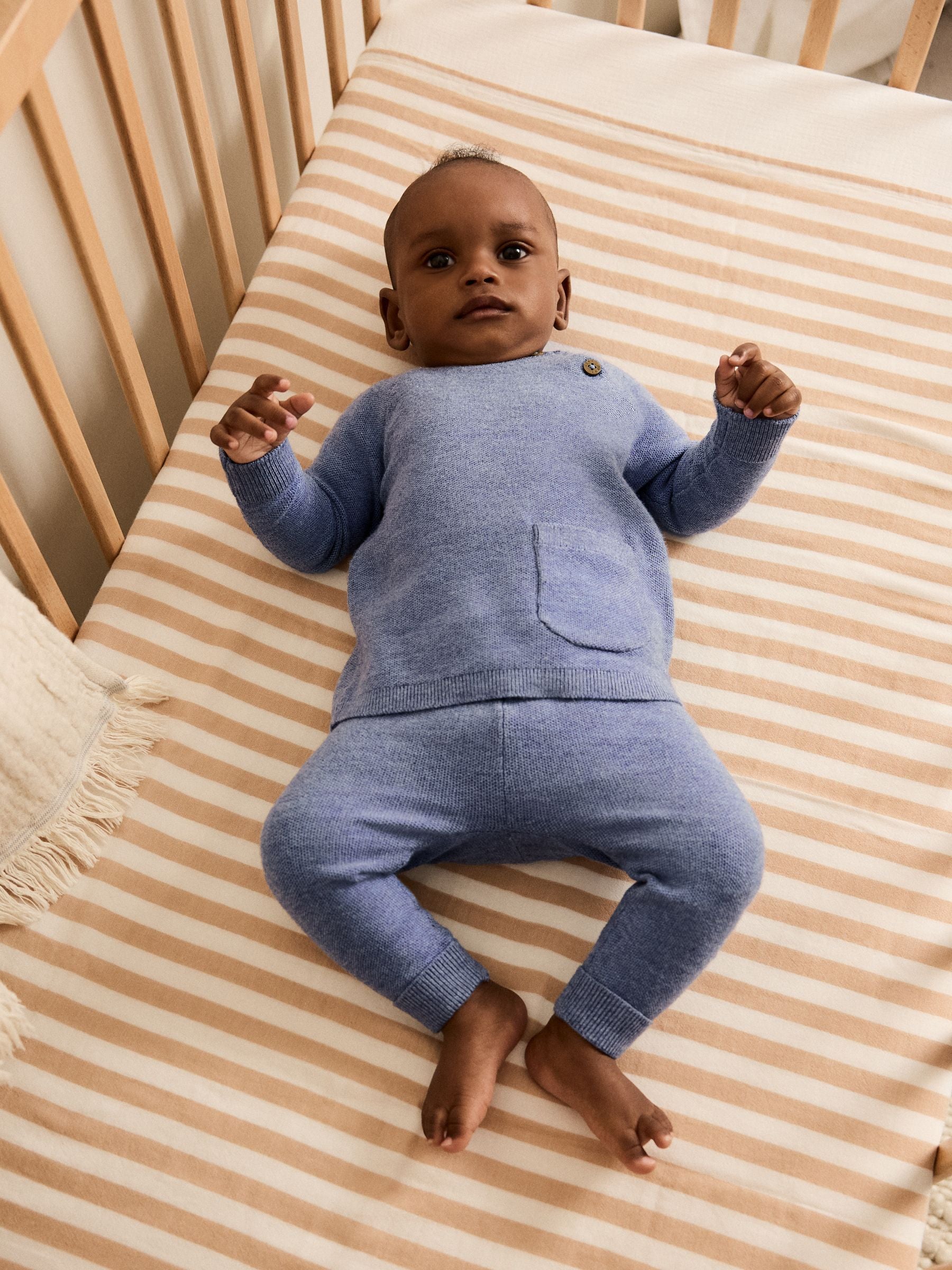 Blue Baby Knitted Jumper and Leggings Set (0mths-2yrs) image 2