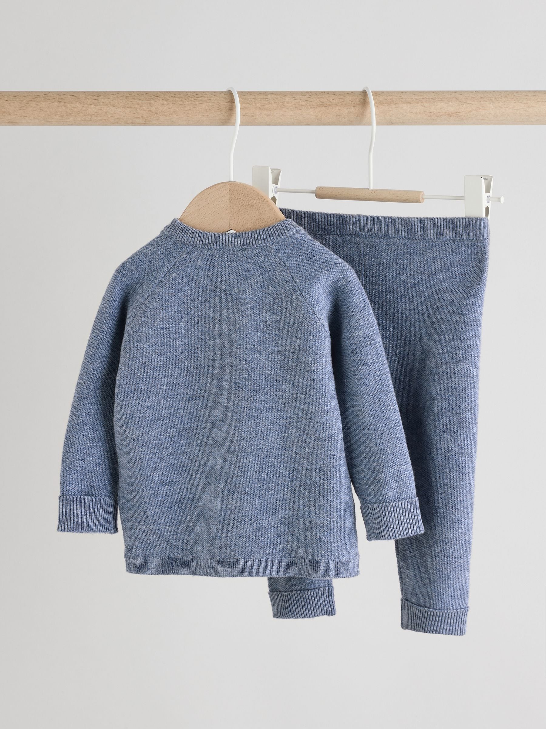 Blue Baby Knitted Jumper and Leggings Set (0mths-2yrs) image 6
