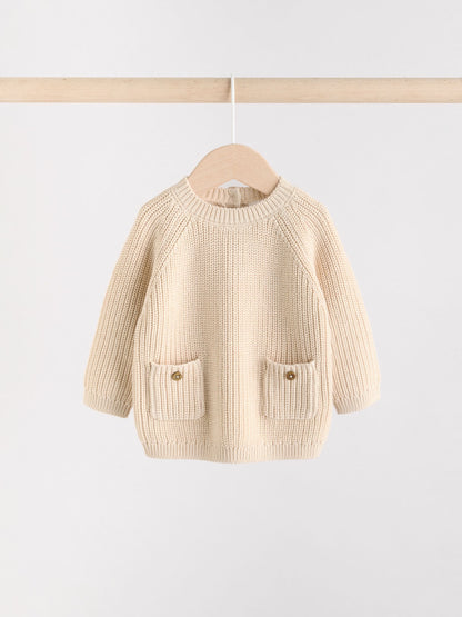 Neutral Stripe Baby Knitted Jumper and Leggings Set (0mths-2yrs) image 5