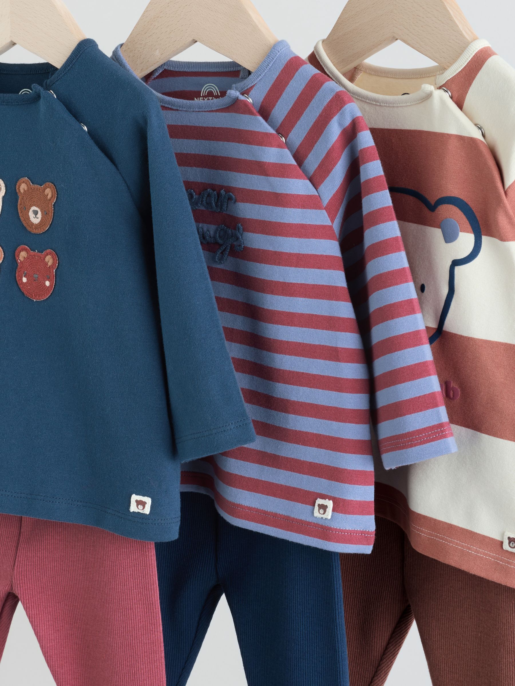 Navy/Brown Bear Tops and Leggings 6 Piece Baby Set (0mths-3yrs) image 4