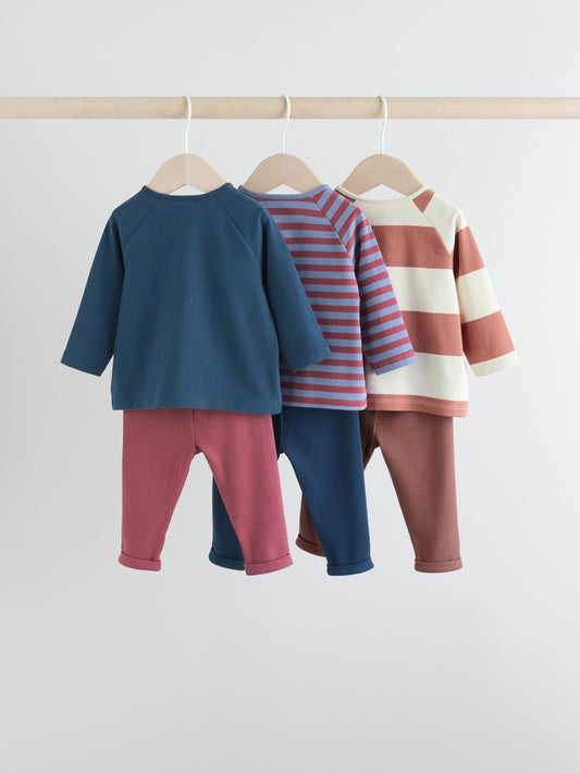 Navy/Brown Bear Tops and Leggings 6 Piece Baby Set (0mths-3yrs) image 2