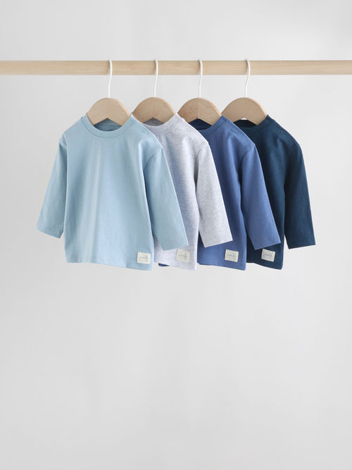 Blue Baby Long Sleeve T-Shirts 4 Pack (0mths-2yrs) image 1