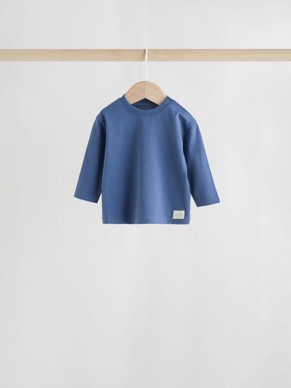 Blue Baby Long Sleeve T-Shirts 4 Pack (0mths-2yrs) image 5