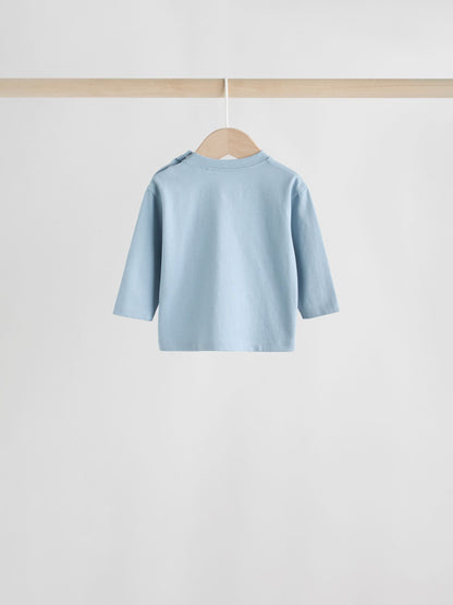 Blue Baby Long Sleeve T-Shirts 4 Pack (0mths-2yrs) image 7