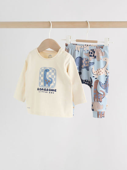 Blue Dinosaur Baby Top and Leggings Set 2 Piece (0mths-3yrs) image 1