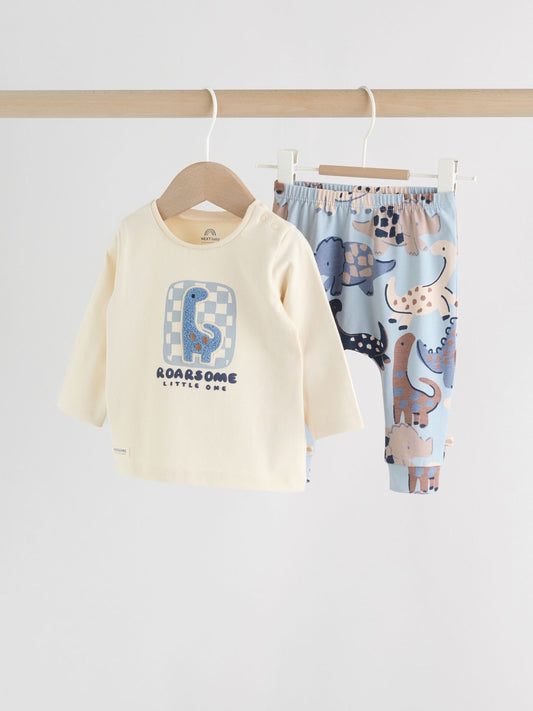 Blue Dinosaur Baby Top and Leggings Set 2 Piece (0mths-3yrs) image 1
