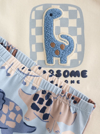 Blue Dinosaur Baby Top and Leggings Set 2 Piece (0mths-3yrs) image 8