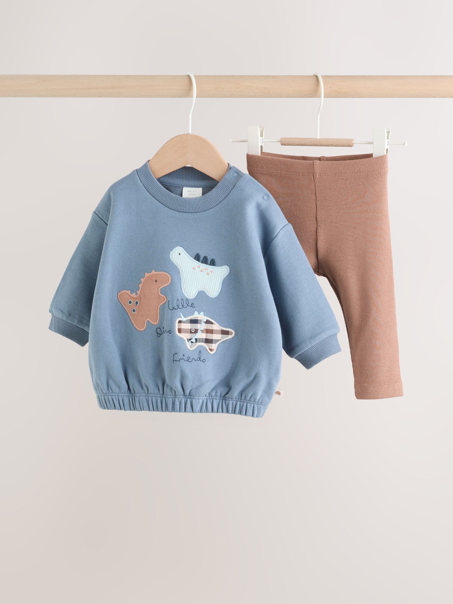 Blue Dino Baby Sweatshirt and Leggings Set (0mths-3yrs) image 1