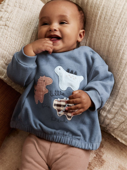 Blue Dino Baby Sweatshirt and Leggings Set (0mths-3yrs) image 3