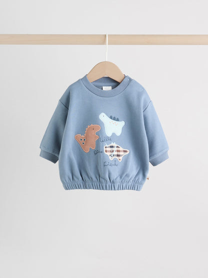 Blue Dino Baby Sweatshirt and Leggings Set (0mths-3yrs) image 7