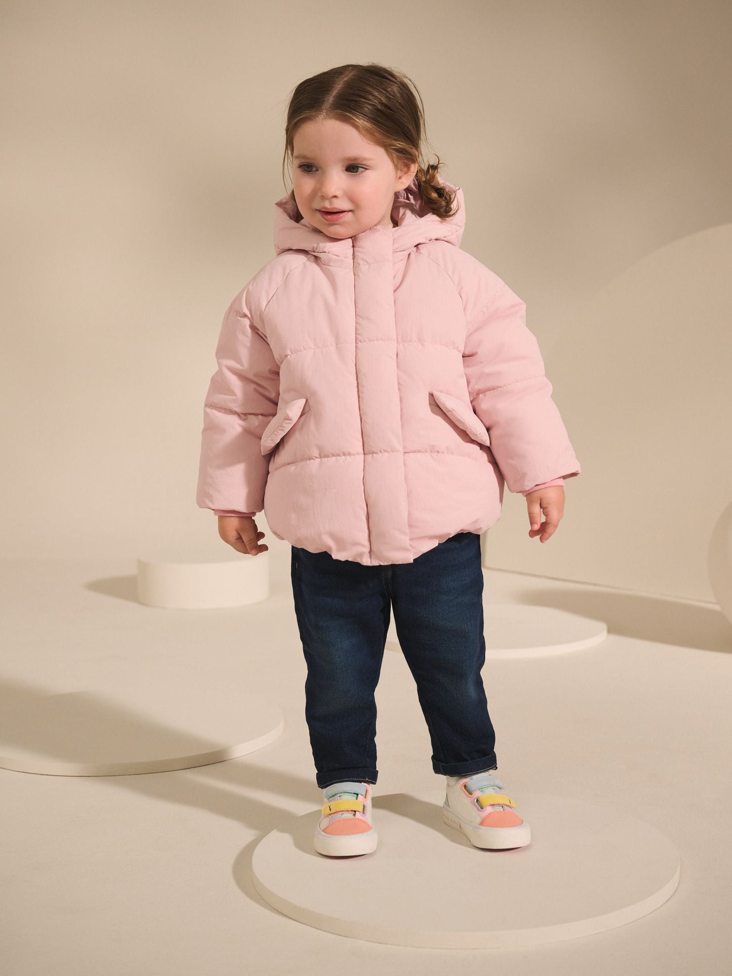 Pink Shower Resistant Faux Fur Lined Padded Coat (3mths-7yrs)