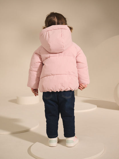 Pink Shower Resistant Faux Fur Lined Padded Coat (3mths-7yrs)