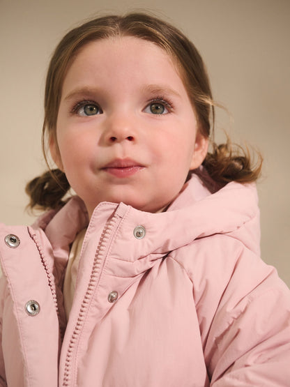 Pink Shower Resistant Faux Fur Lined Padded Coat (3mths-7yrs)