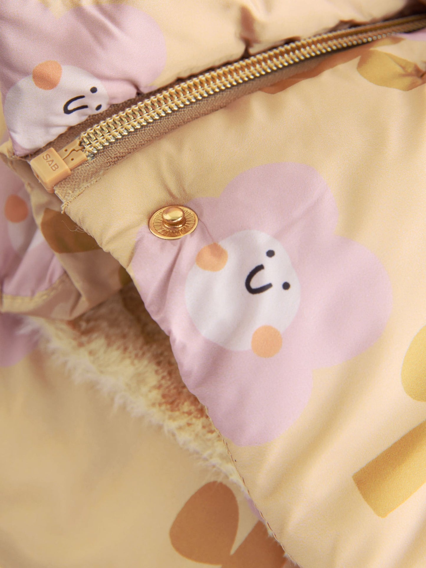 Ochre Yellow Shower Resistant Faux Fur Trim Padded Coat (3mths-7yrs)