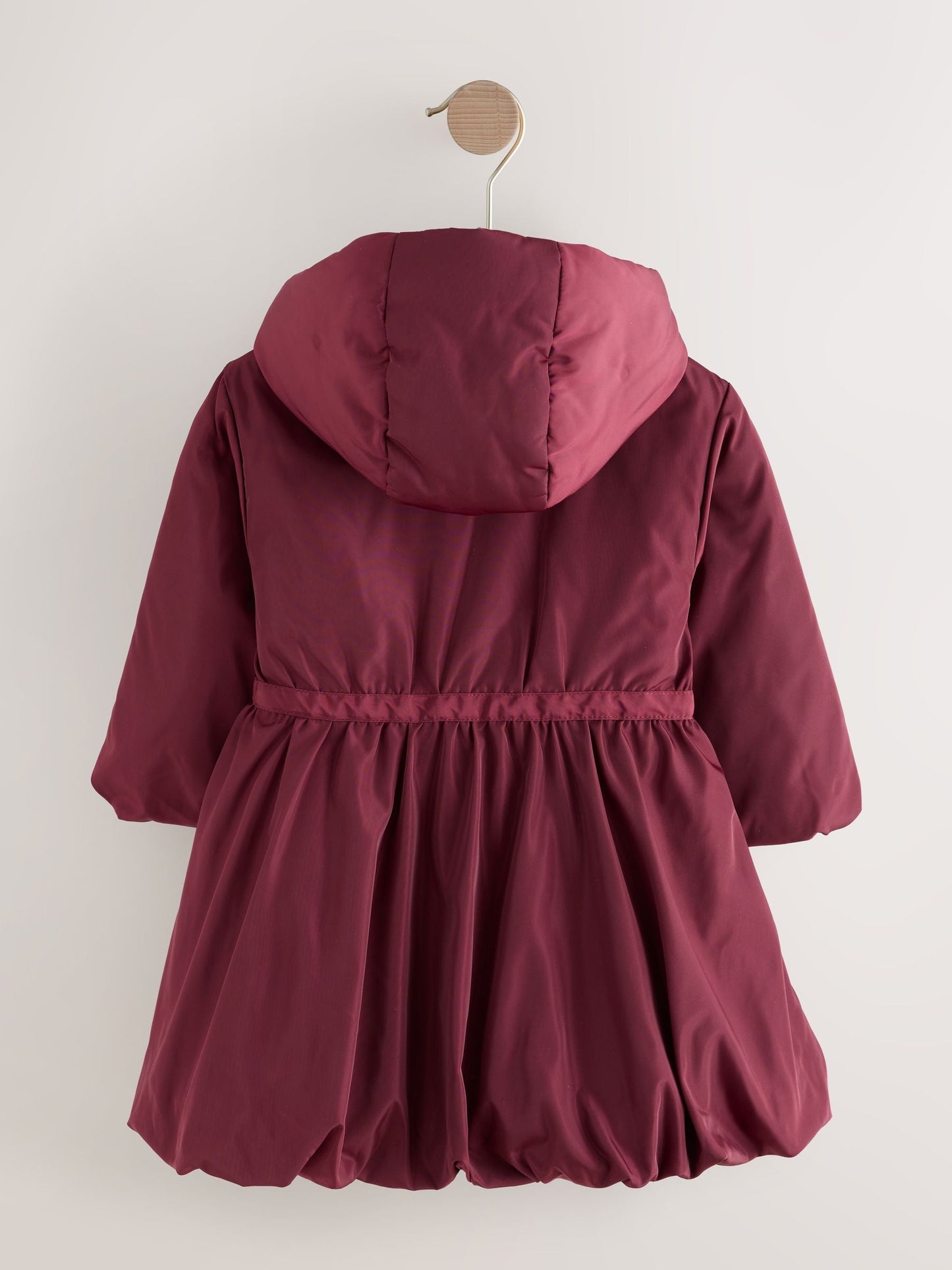 Burgundy Red Shower Resistant Skirted Coat With Bow Detail (3mths-7yrs)