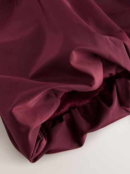 Burgundy Red Shower Resistant Skirted Coat With Bow Detail (3mths-7yrs)